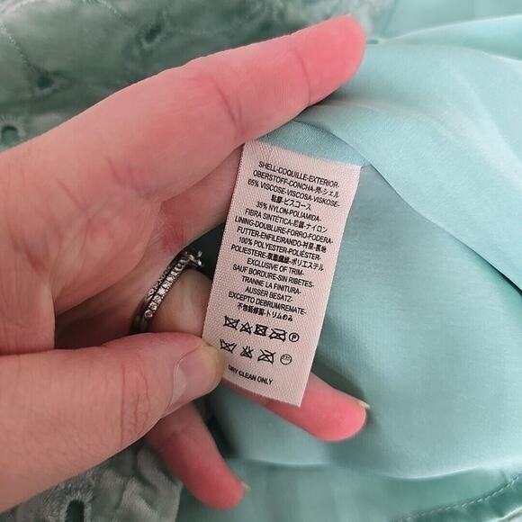 Free People Mint Velvet Beaded Sleeveless Mini Shift Dress Size 2 Pastel Green‎ - Picture 4 of 11